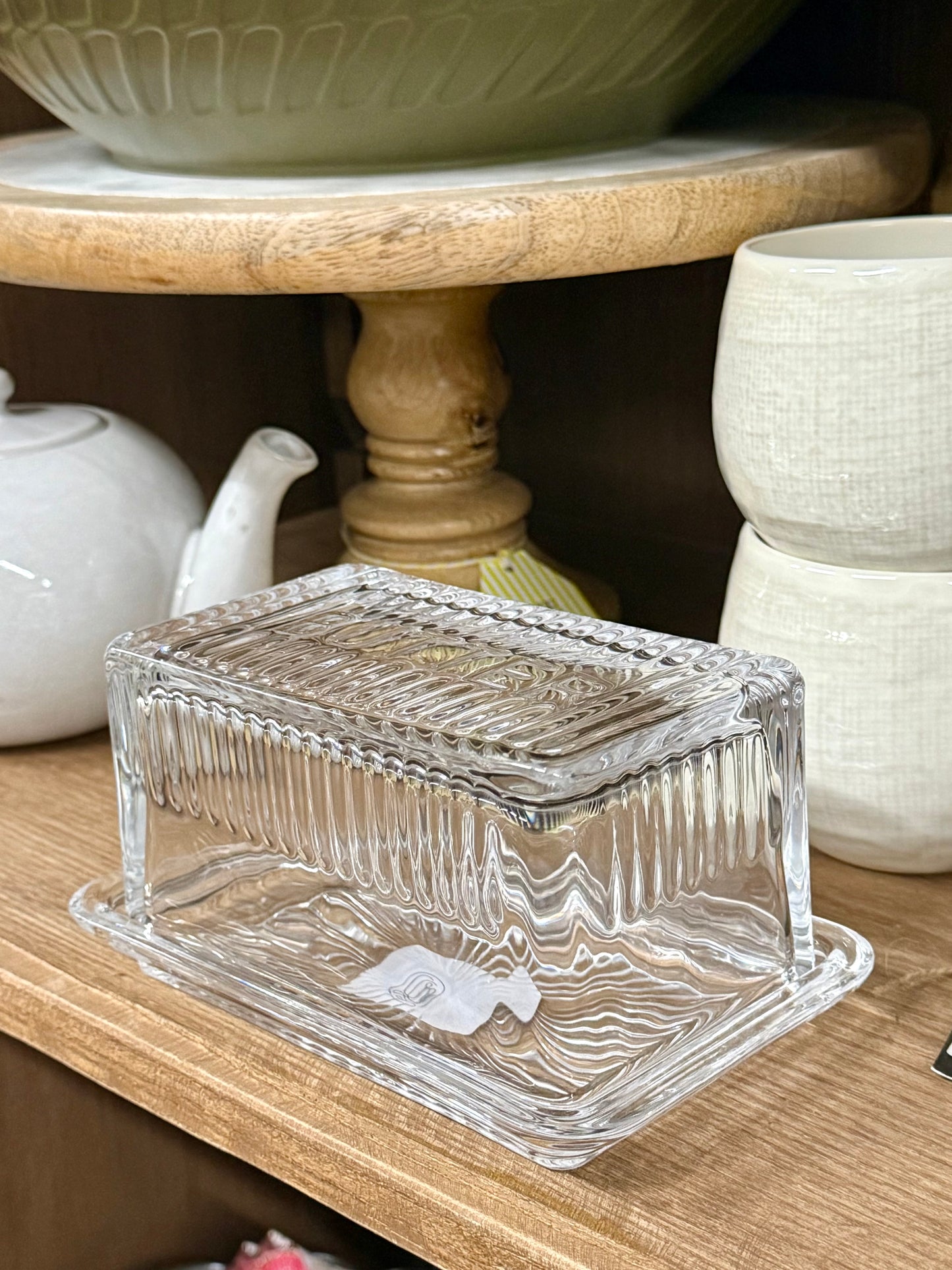 Glass Butter Dish with Lid