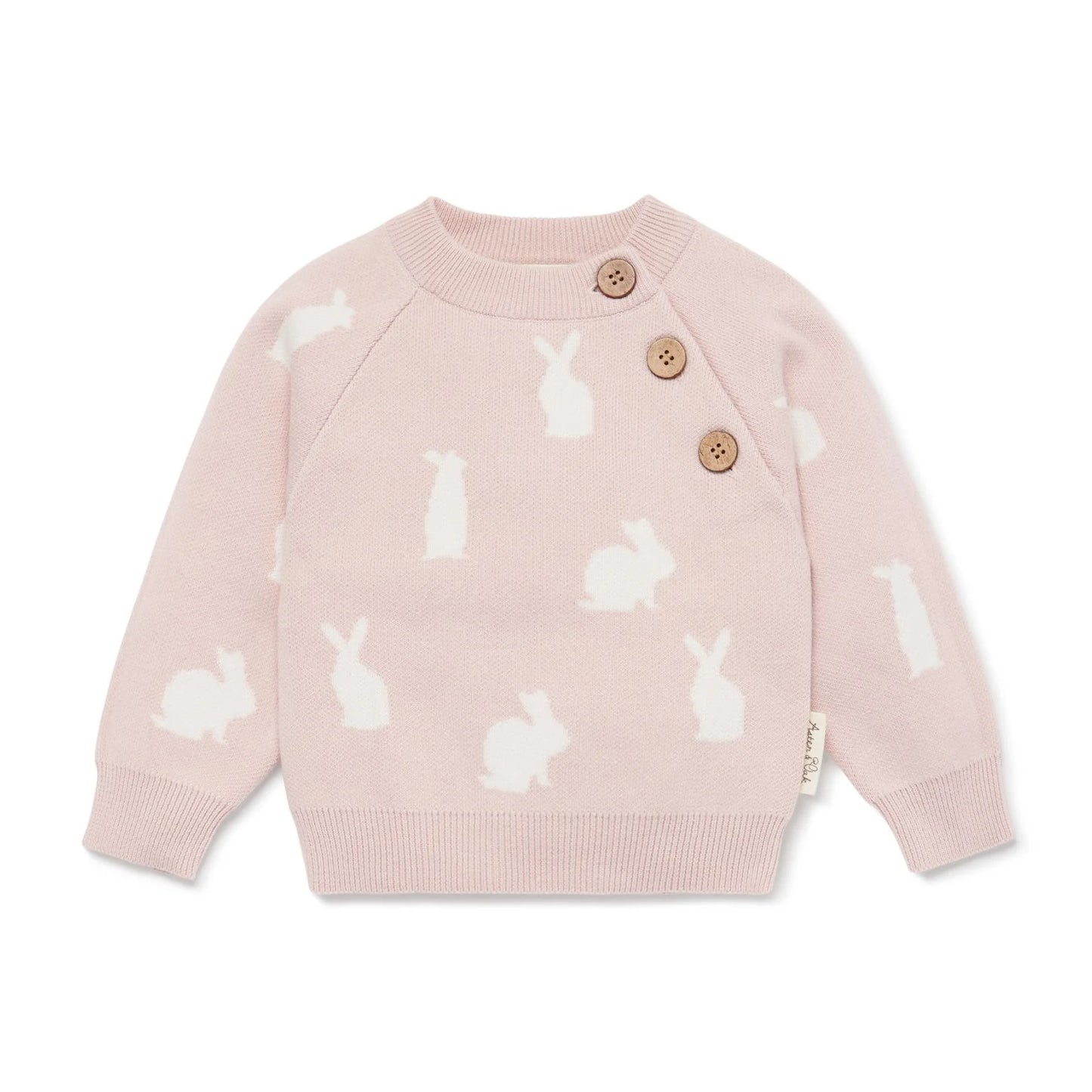 Aster & Oak Pink Bunny Knit Jumper