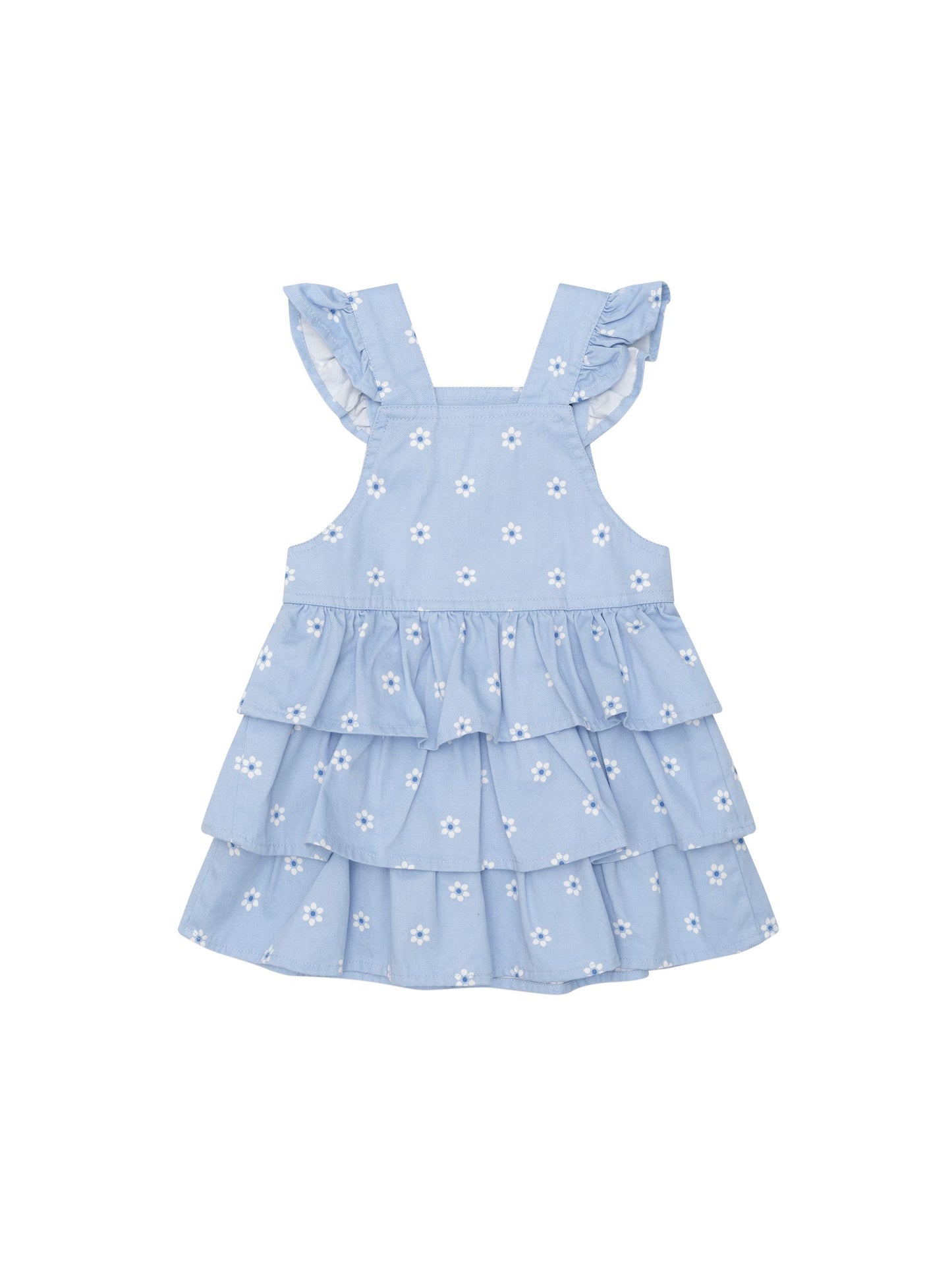 Huxbaby Ditsy Floral Tiered Overall Dress | Chambray