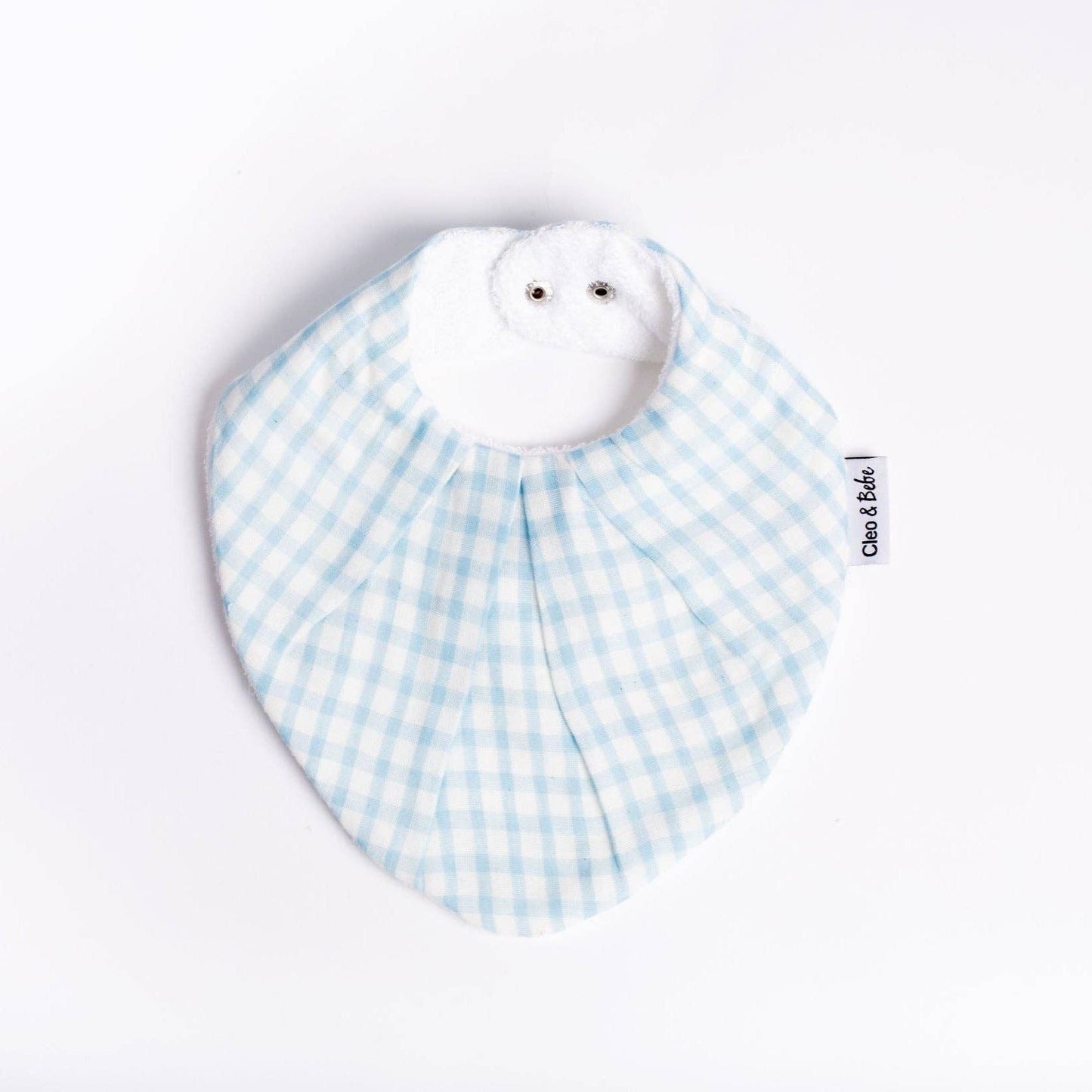 Baby Blue Gingham - Waterproof Bandana Bib