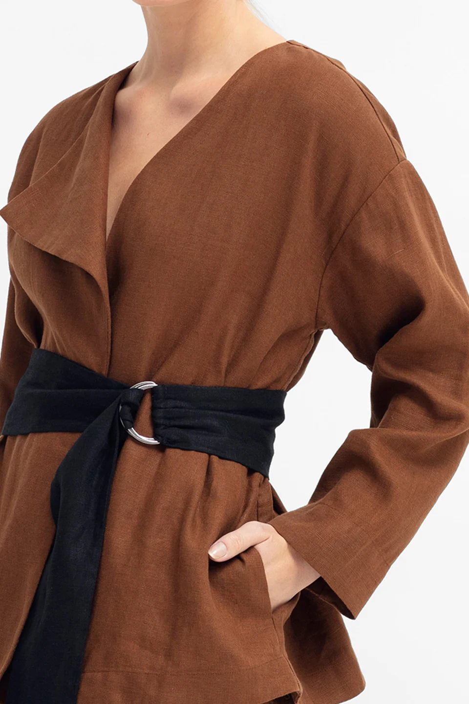Elk Ativ Linen Jacket | Bronze Brown