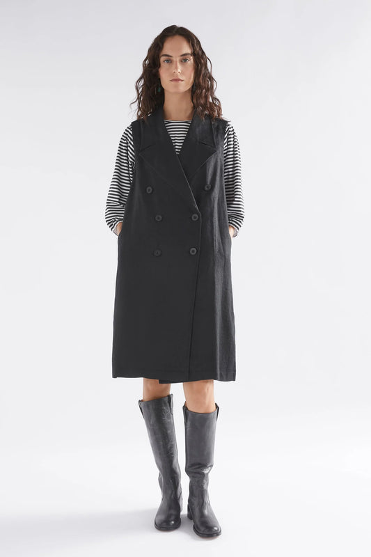 Elk Olsson French Linen Vest | Black