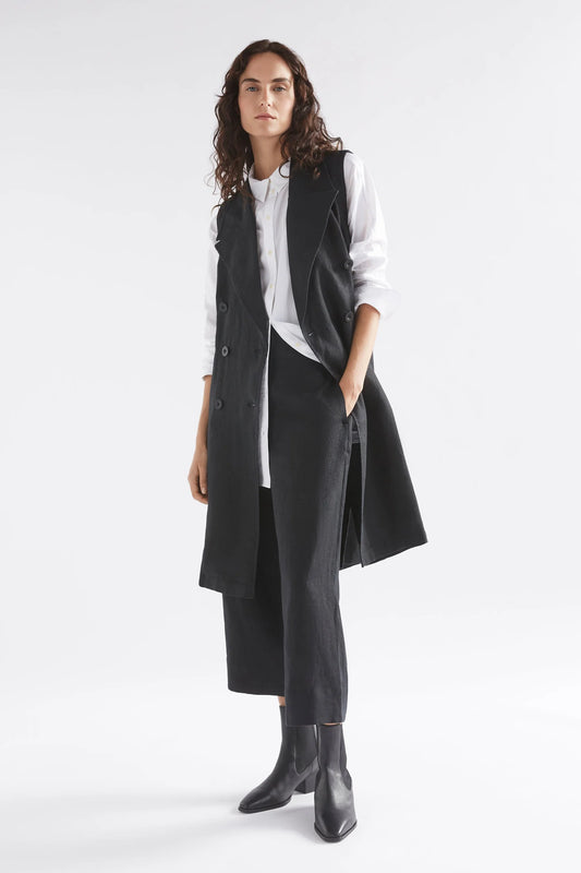 Elk Olsson French Linen Vest | Black