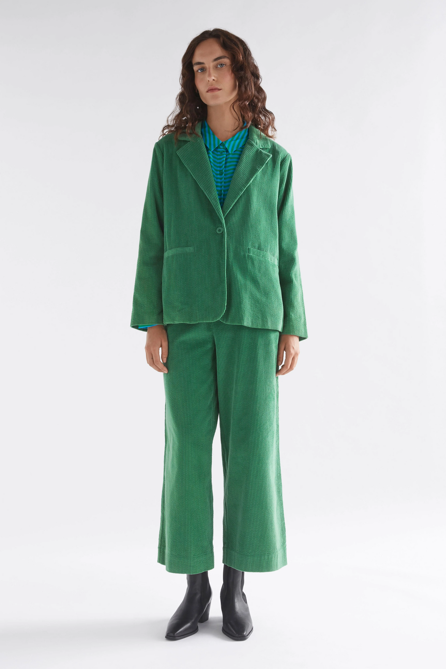 Elk Rhes Cord Blazer- Sea Green