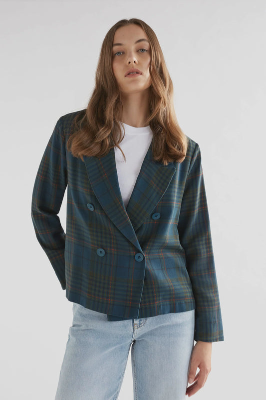 Elk Seine Jacket | Teal Plaid