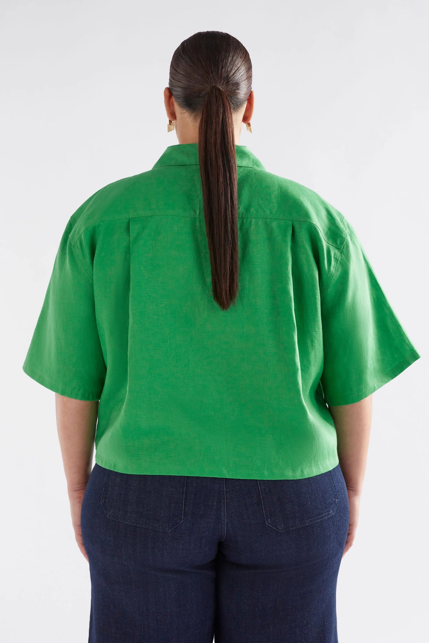 Elk Nayte Linen Shirt | Vine Green