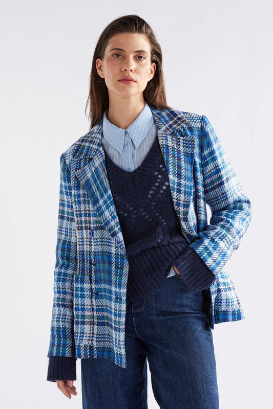 Elk Ranie Jacket | Blue Multi Check