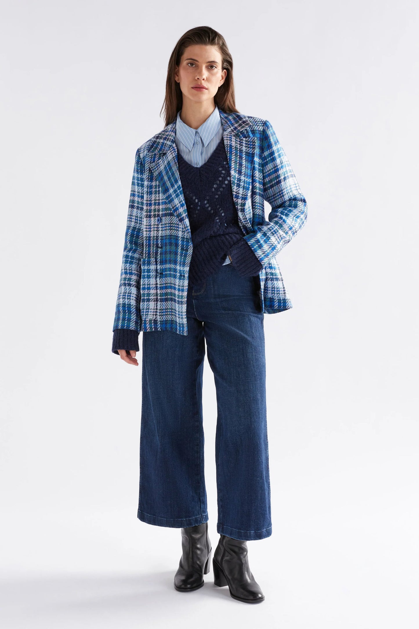 Elk Ranie Jacket | Blue Multi Check