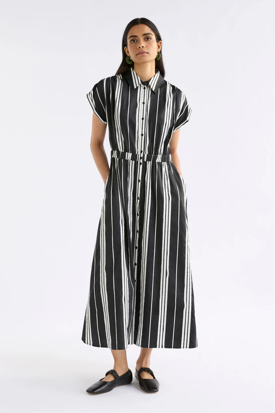 ELK Reza Shirt Dress - Black Fez Print