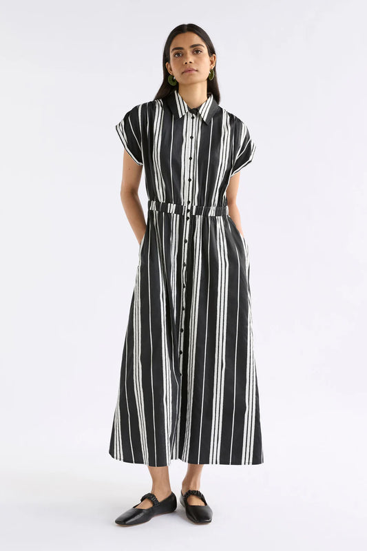 ELK Reza Shirt Dress - Black Fez Print