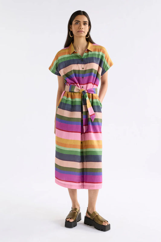 ELK Tilko Linen Shirt Dress - Lysbro Print