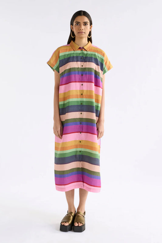 ELK Tilko Linen Shirt Dress - Lysbro Print
