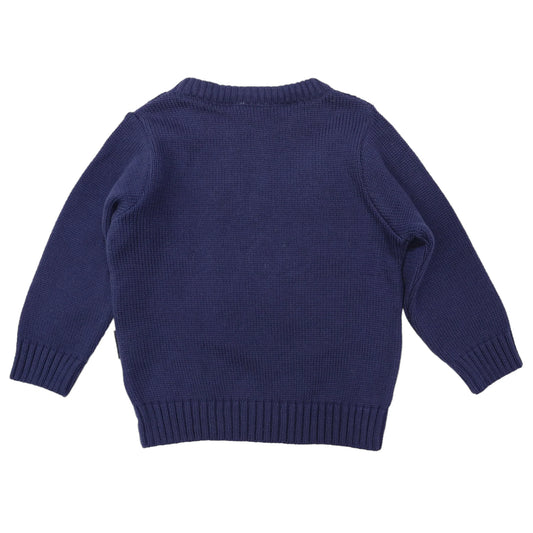 Korango Pattern Knit Sweater | Navy