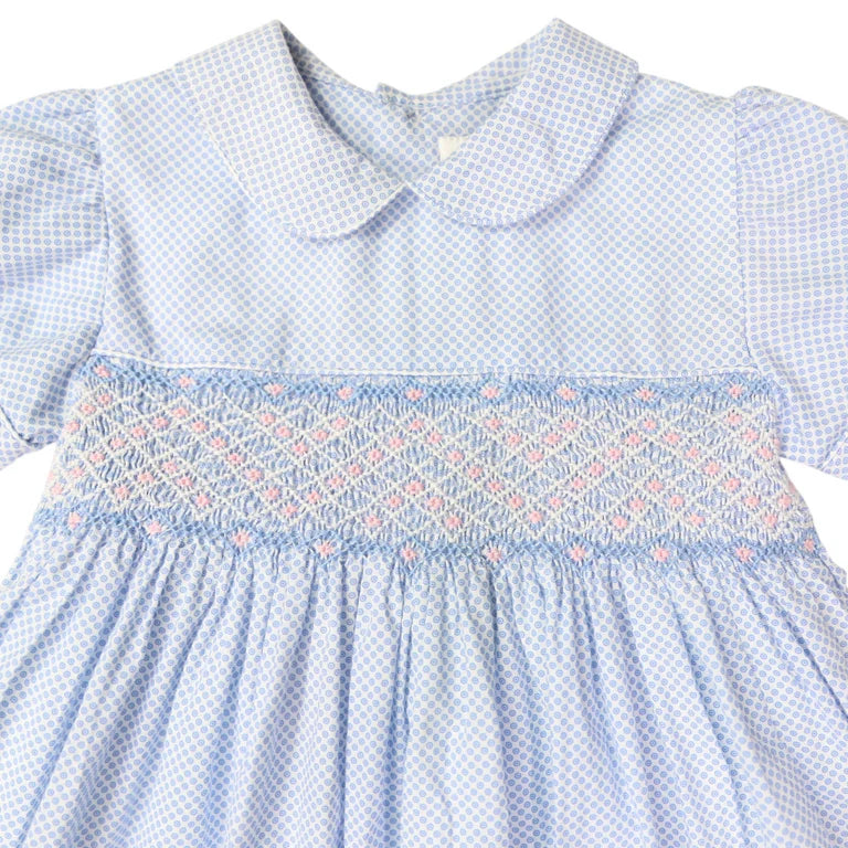 Korango Hand Smocked Frill Dress | Blue