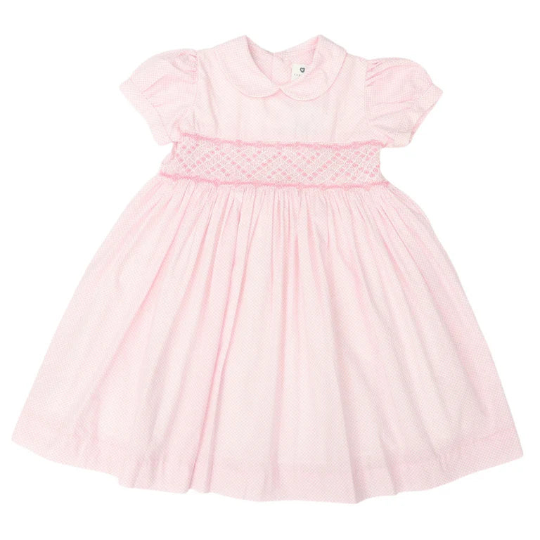 Korango Hand Smocked Frill Dress | Pink