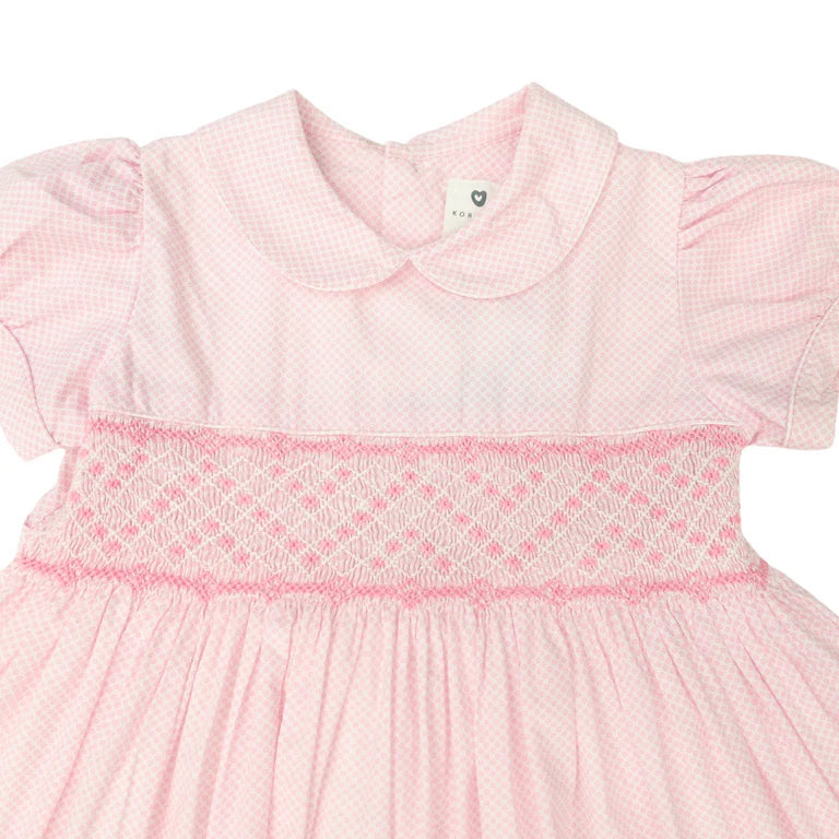 Korango Hand Smocked Frill Dress | Pink