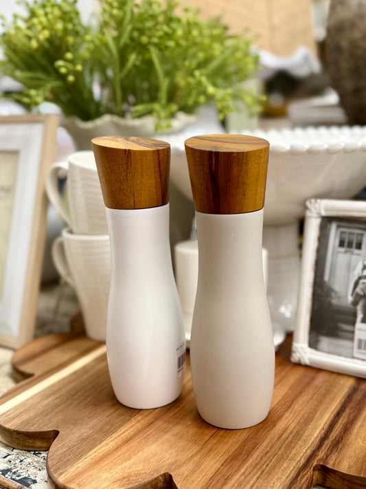 Salt & Pepper Grinders - White/Stone