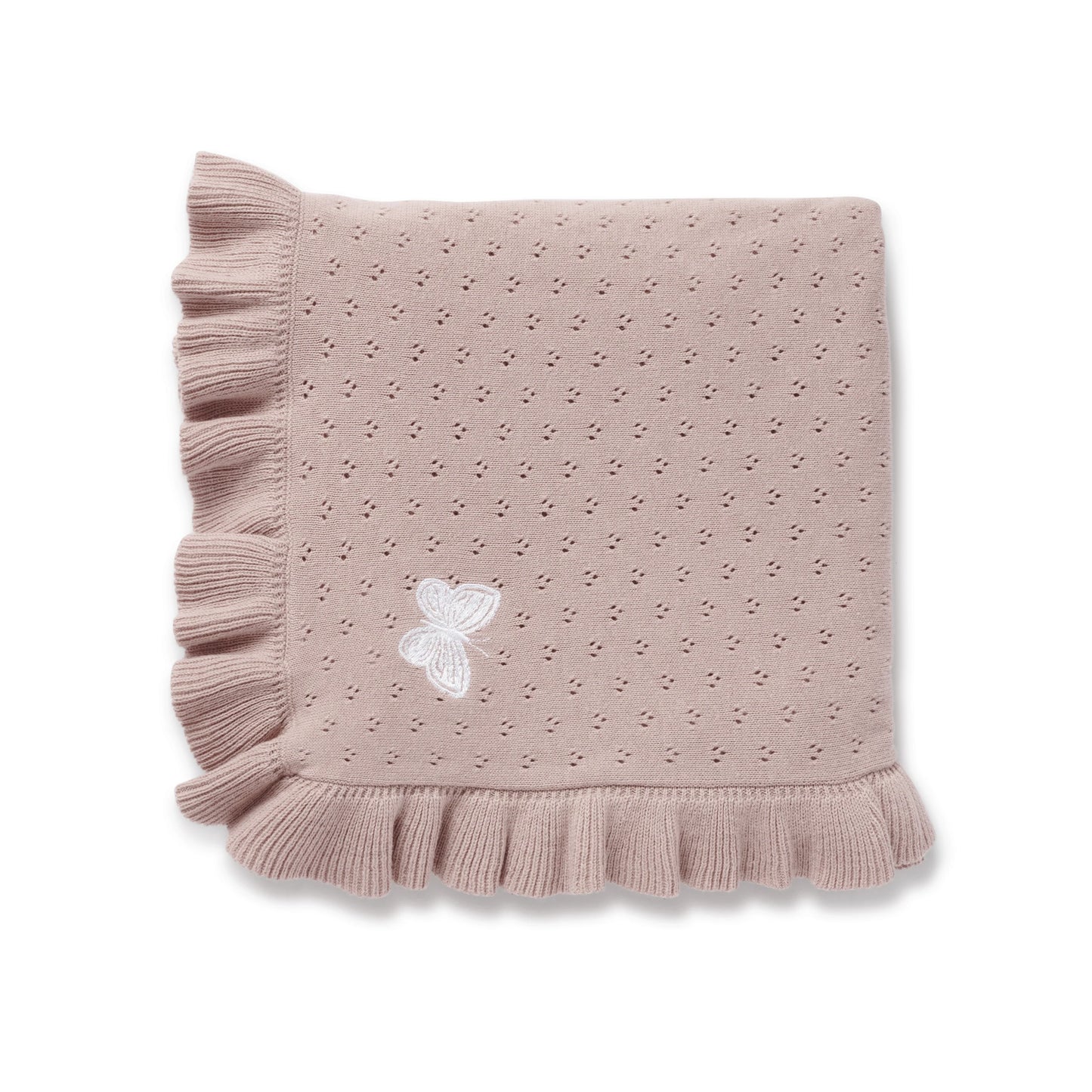 Aster & Oak Wild Rose Pointelle Knit Blanket