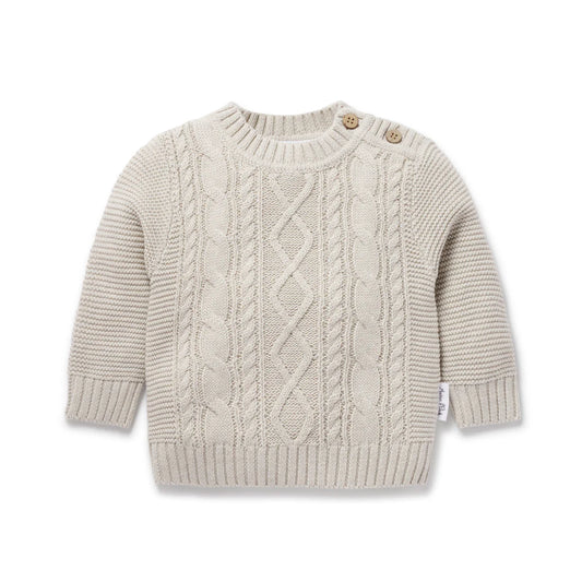Aster & Oak Oat Cable Knit Jumper