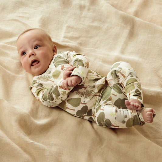 Wilson & Frenchy Little Trees Organic Zipsuit with Feet