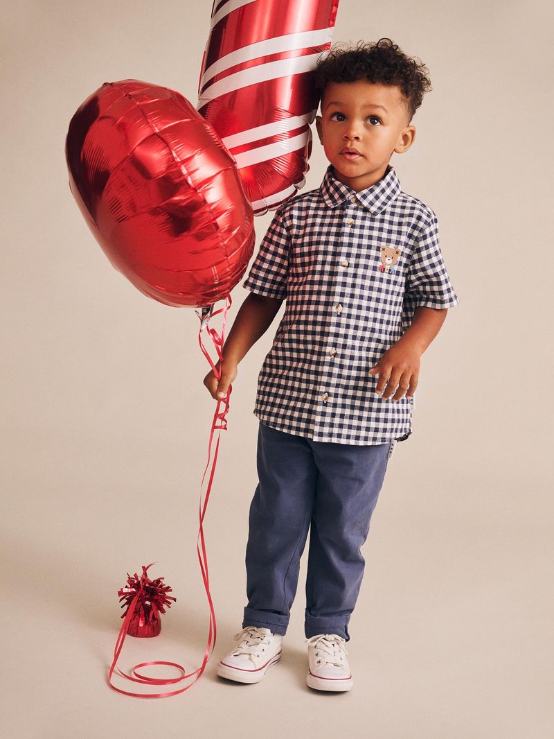 Huxbaby Huxbear Button Up Blue Check