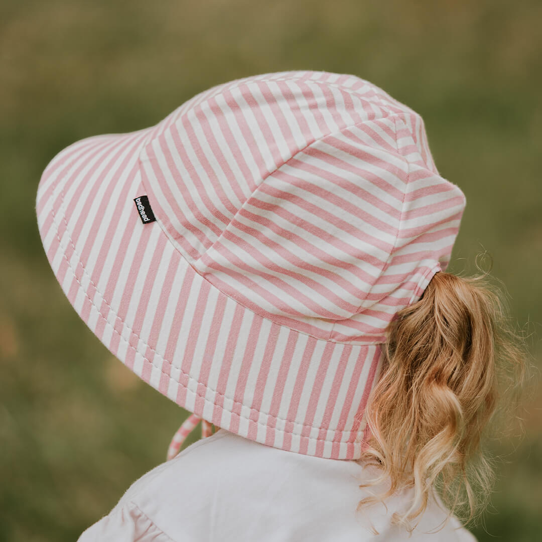 Bedhead Kids Ponytail Bucket Sun Hat - Pink Stripe