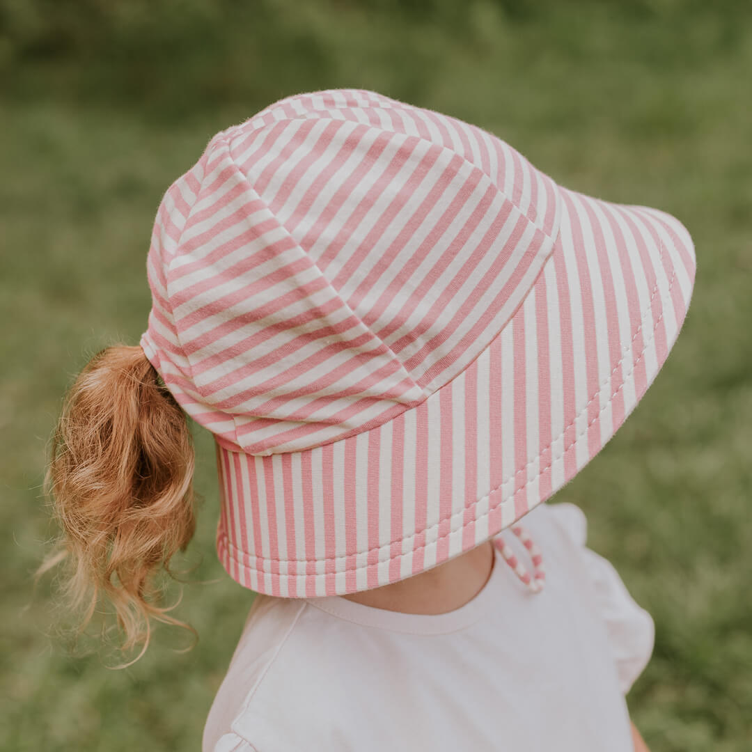 Bedhead Kids Ponytail Bucket Sun Hat - Pink Stripe