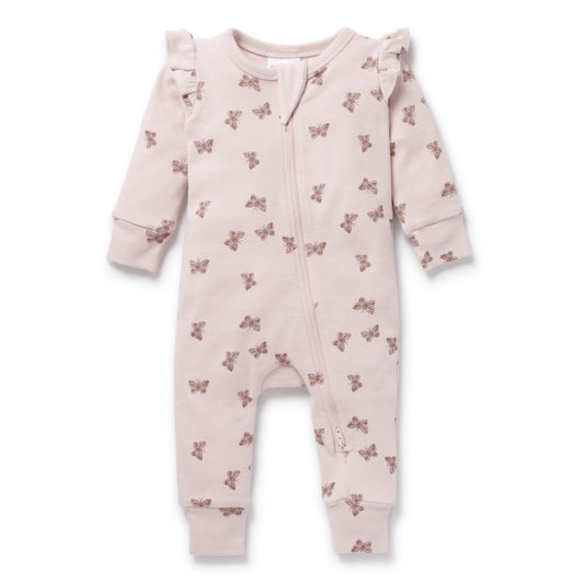 Aster & Oak Butterfly Rib Zip Romper