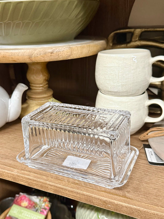 Glass Butter Dish with Lid