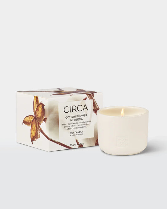 Circa Cotton Flower & Freesia Soy Candle 70g