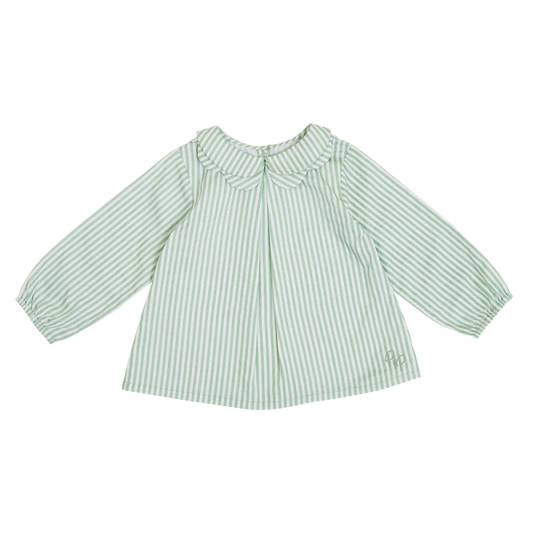 Collared Shirt - Sage & Milk Stripe