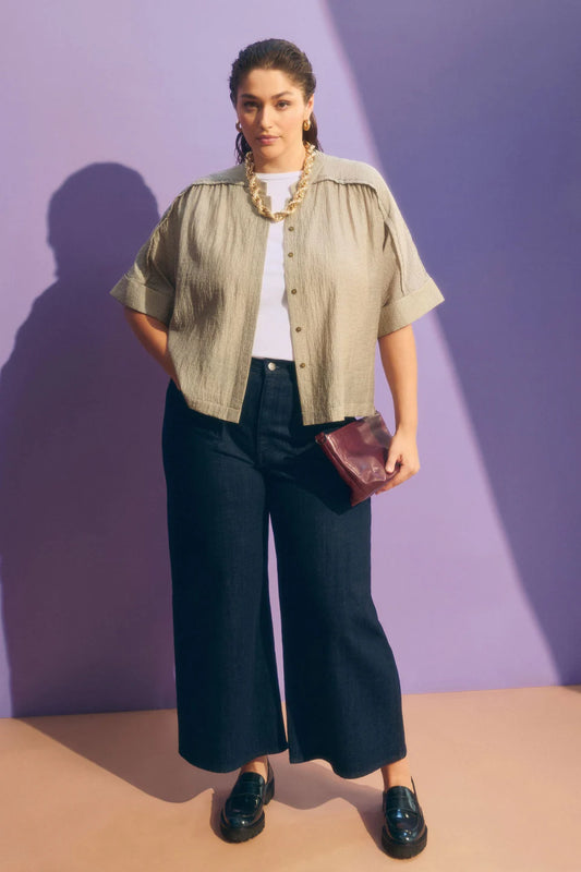 ELK Porta Shirt - Olive Stripe