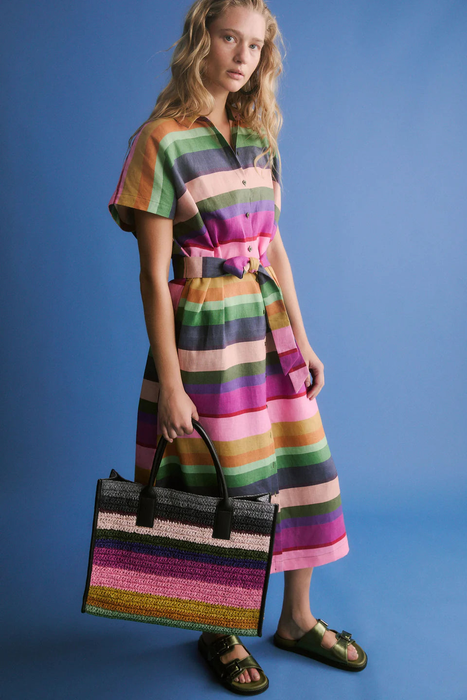 ELK Tilko Linen Shirt Dress - Lysbro Print