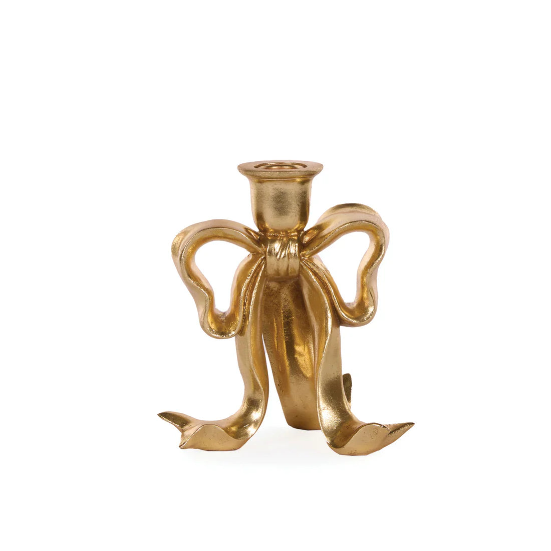 Gold Bow Candle Holder