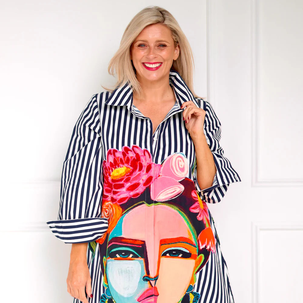 Frida Shirt Dress | Navy