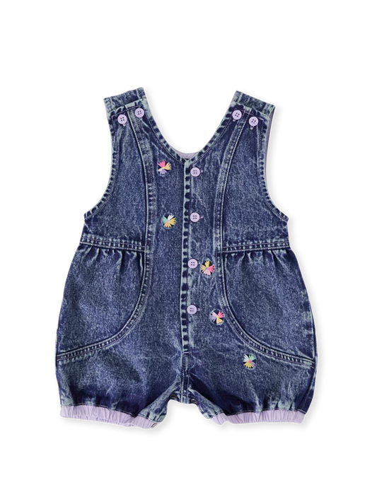 Goldie+Ace Nina Pastel Petals Denim Romper