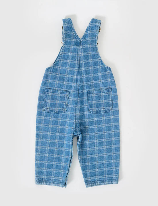 Goldie + Ace Austin Denim Overalls | Blue Check
