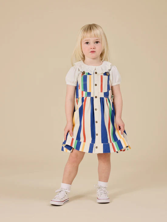 Goldie+Ace 90's Bold Stripe Heidi Denim Pinafore Dress