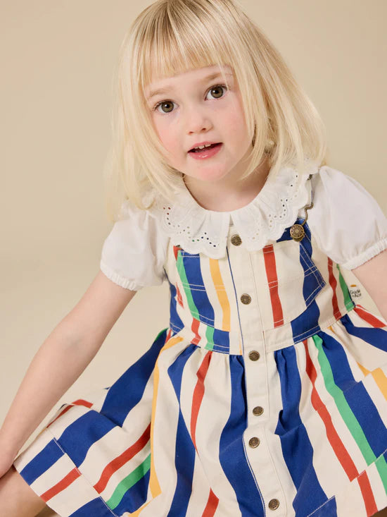 Goldie+Ace 90's Bold Stripe Heidi Denim Pinafore Dress
