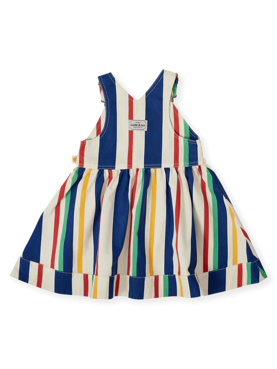 Goldie+Ace 90's Bold Stripe Heidi Denim Pinafore Dress