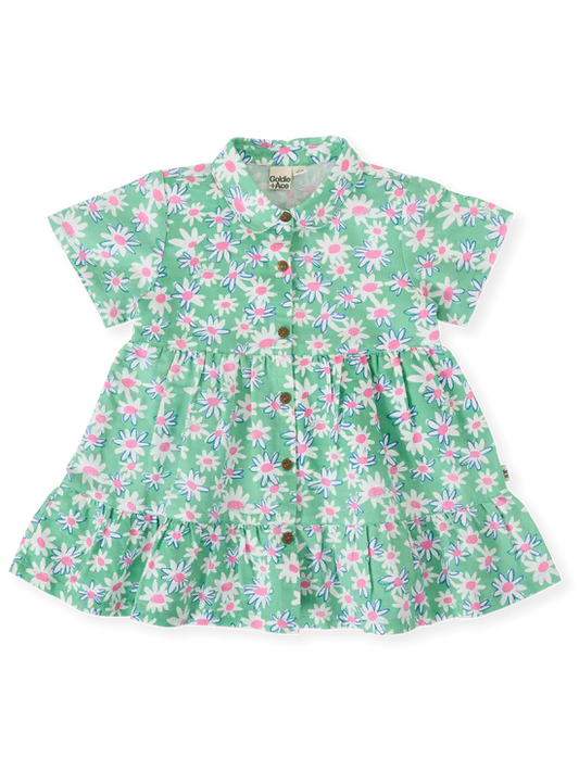 Goldie+Ace Daisy Patch Monica Dress - Moss Green
