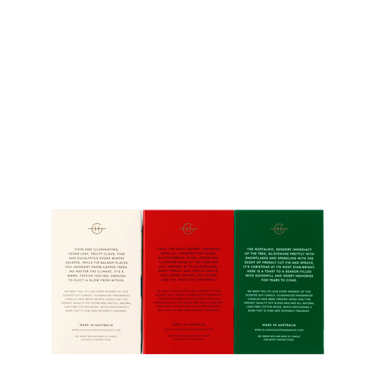 Glasshouse Christmas Trio- 3x 60g Candles