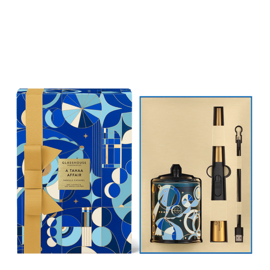 Glasshouse A Tahaa Affair 380g Soy Candle & Arc Wand Lighter Gift Set