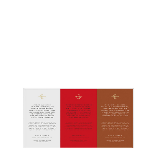 Glasshouse Christmas Trio 60g Candles