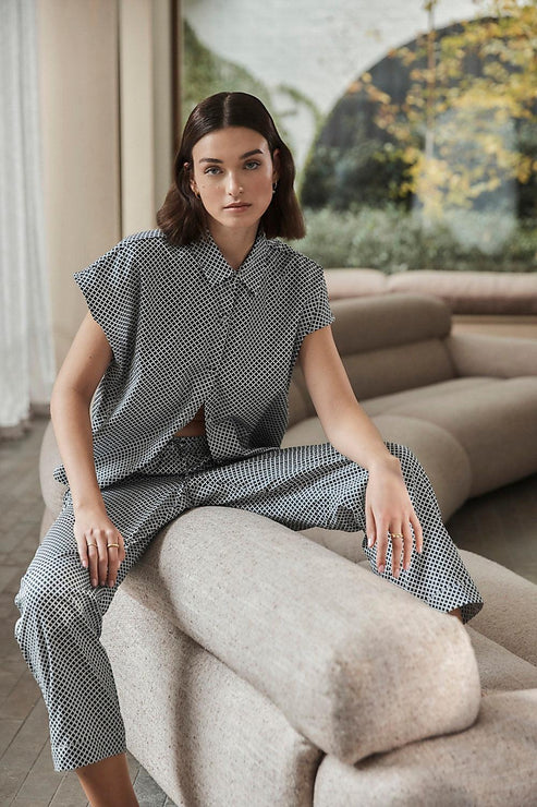 Goldie Diamond Cotton PJ | Navy