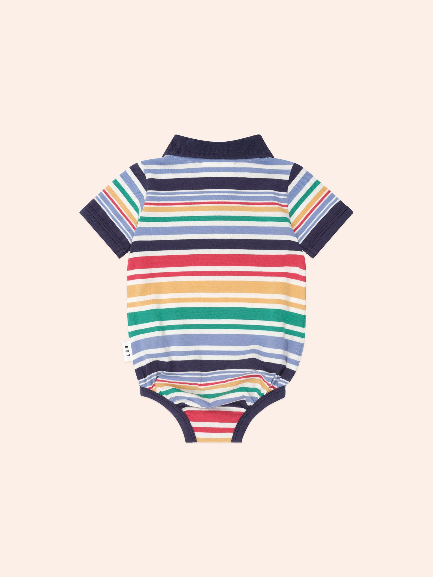 Huxbaby Rainbow Stripe Polo Romper