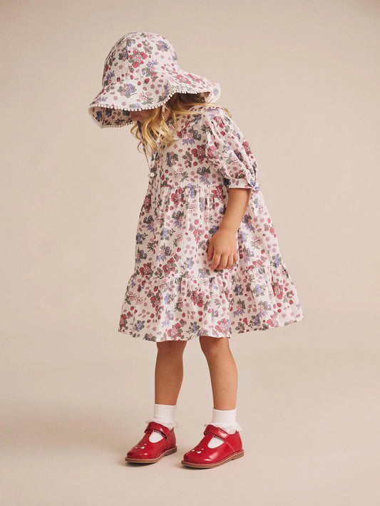 Huxbaby Strawberry Garden Tiered Smock Dress