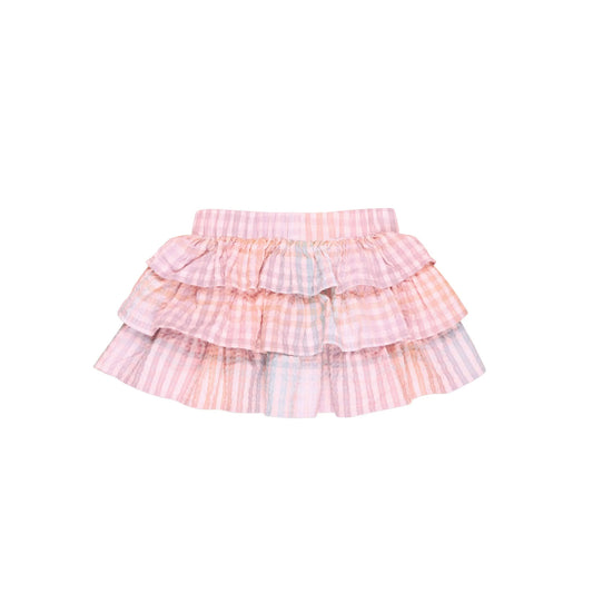 Huxbaby Rainbow Check Frill Skirt
