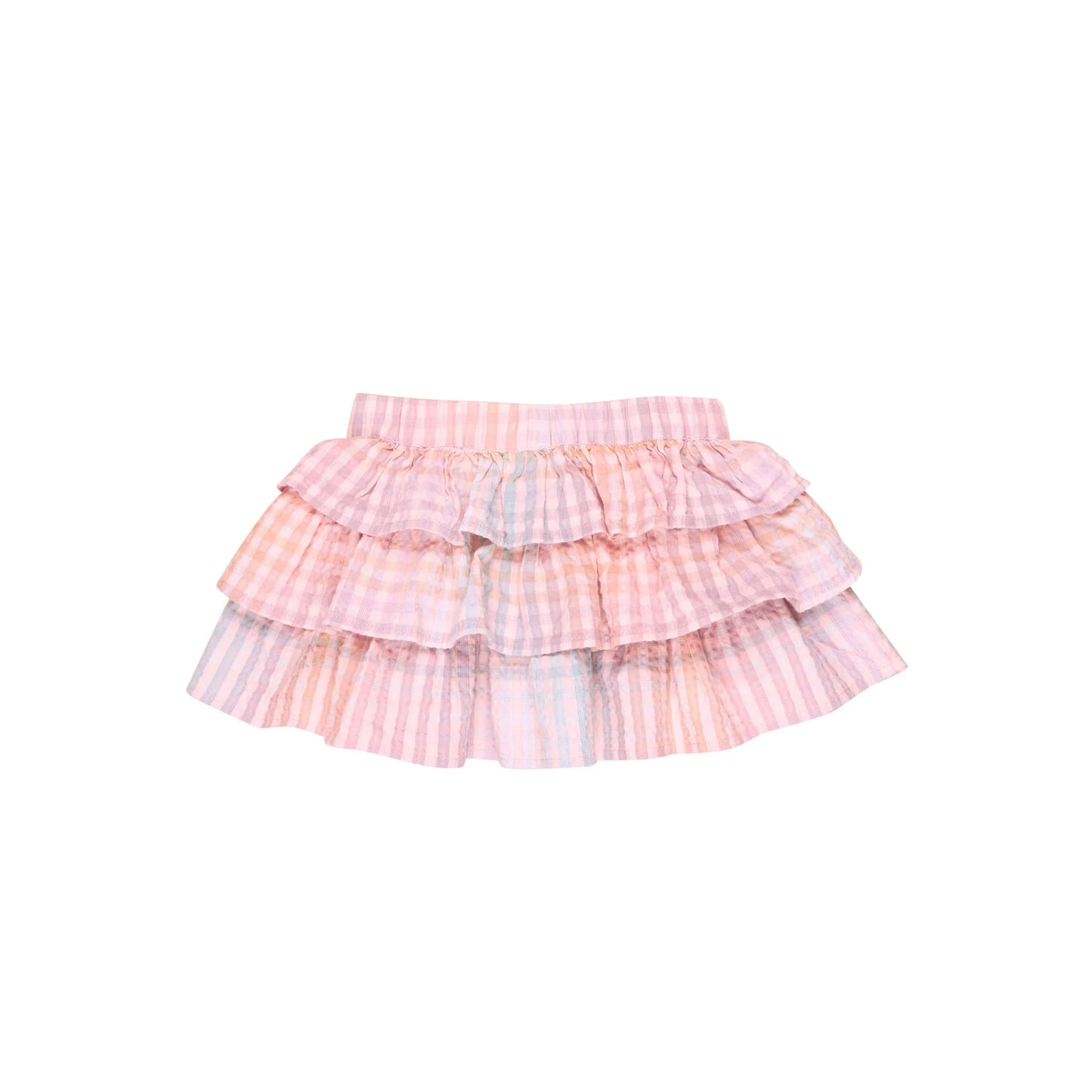 Huxbaby Rainbow Check Frill Skirt