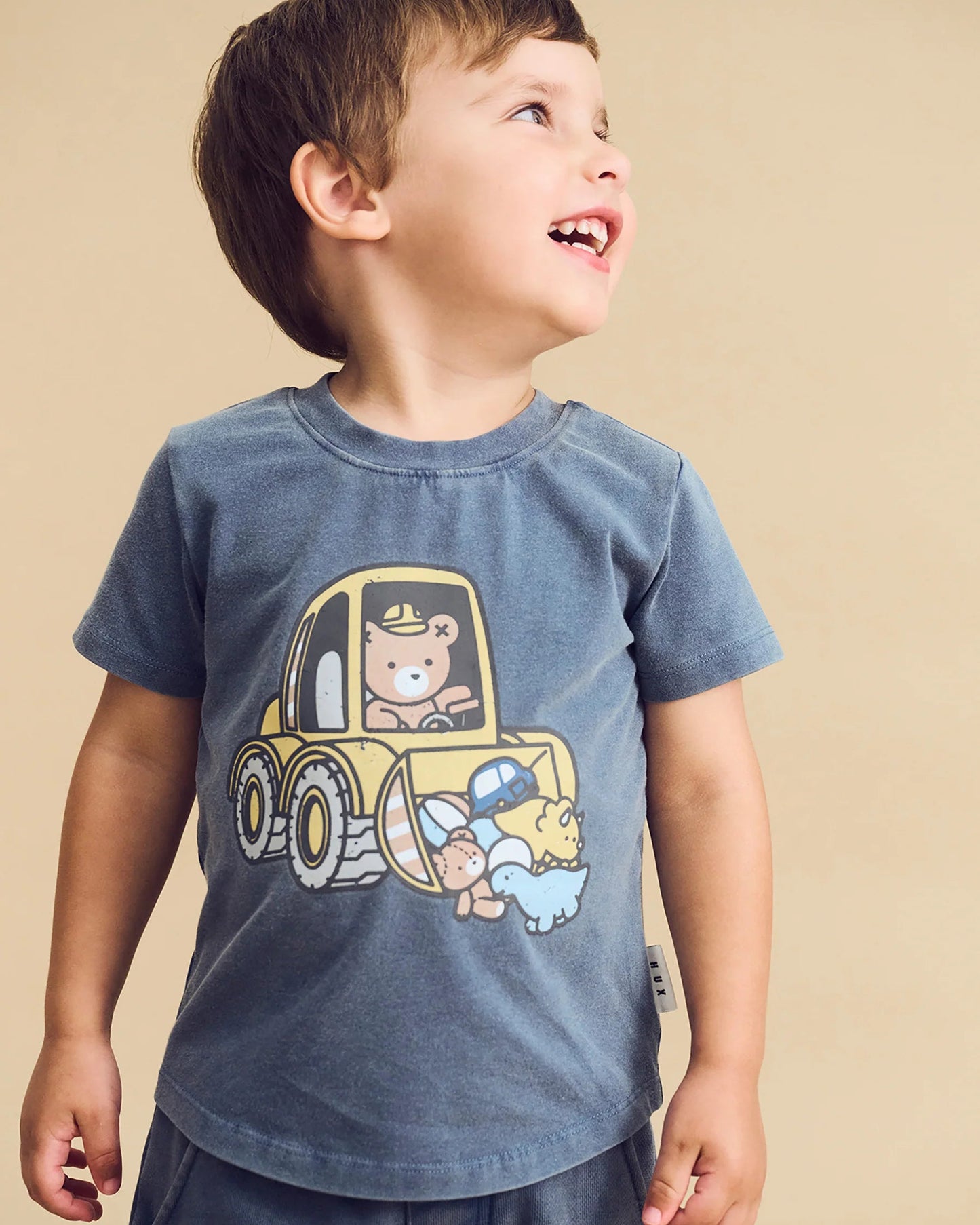 Huxbaby Digger Hux T-Shirt | Washed Navy